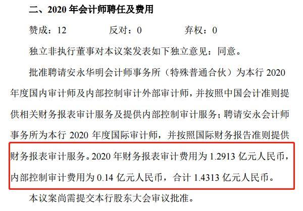 中国银行1.43亿聘安永为审计师